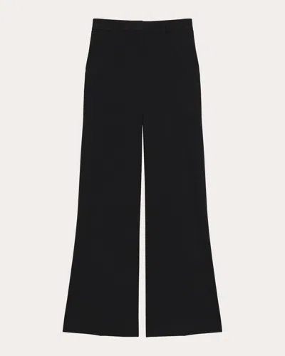 Theory Women's Fluid Wool Creased Flare Trousers In Black