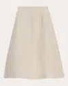 Theory High Waisted Circle Midi Skirt In Neutrals