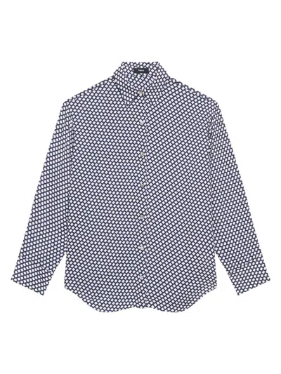 Theory Women's Geo Block Boyfriend Shirt