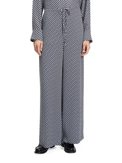 Theory Women's Geo Block Drawstring Pants In Blue