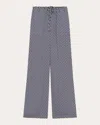 Theory Geometric Drawstring Pull-on Pants In Blue