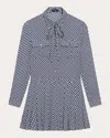 Theory Square Print Mini Dress In Blue