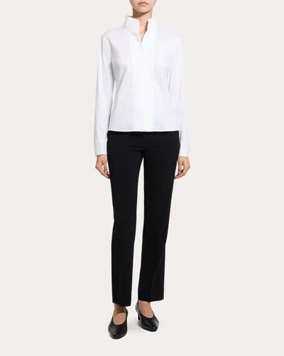 Theory Tailored Cotton Blend Button-up Shirt In White