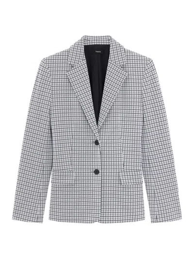 Theory Women's Grid Two-button Jacket In Gray