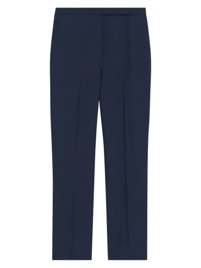 Theory Women's High-waisted Slim-fit Crop Trousers In Nocturne Navy