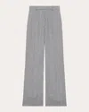 Theory Linen-blend Classic Pant In Grey
