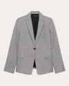 Theory Houndstooth Knit Shrunken Blazer In Grey
