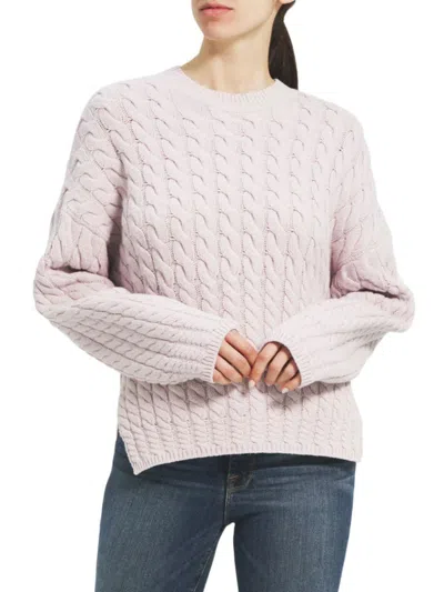 Theory Women's Karenia Cable Knit Wool-blend Sweater In Dried Petal