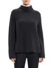 Theory Karenia Cashmere And Felted Wool Turtleneck Sweater In Black