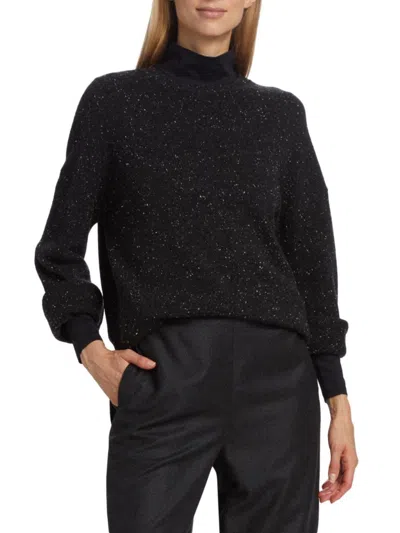 Theory Women's Karenia Speckled Wool & Cashmere Sweater In Charcoal Multi