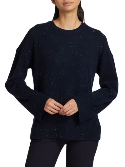 Theory Women's Karenia Speckled Wool & Cashmere Sweater In Navy Multi