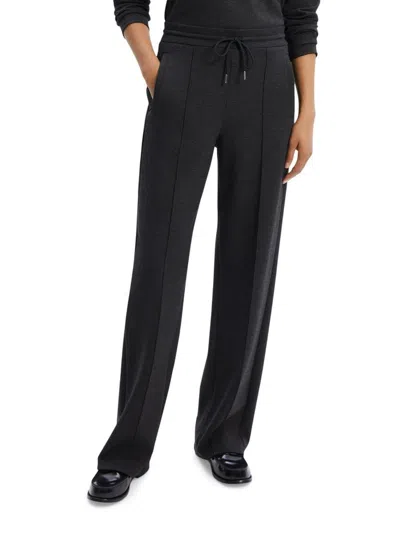 Theory Women's Knit Drawstring Straight Sweatpants In Black