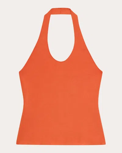 Theory Women's Knit Halter Tank Top In Red