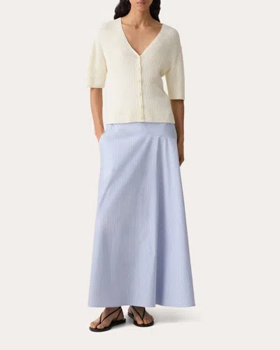 Theory Shaped Short Sleeve Cardigan In White
