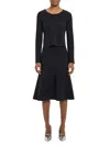Theory Layered Long Sleeve Dress In Black