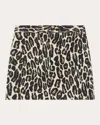 Theory Leopard Print Stretch Wool Miniskirt In Beige Multi