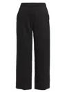 Theory Pull-on Linen Blend Wide Leg Pants In Black