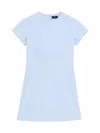 Theory Dolman-sleeve Tweed Canvas Mini Dress In Sky Light