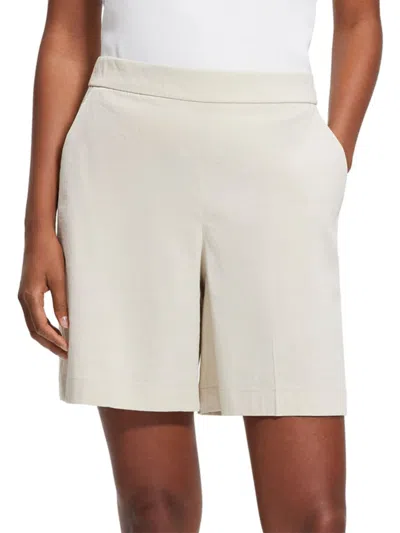 Theory Women's Linen Blend High Rise Shorts In Sand