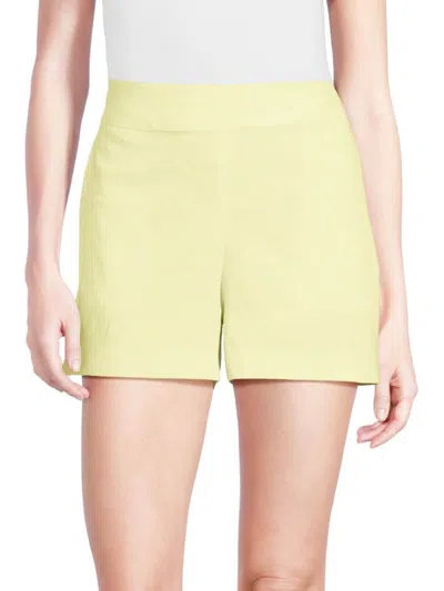 Theory Women's Linen Blend Shorts In Lemon