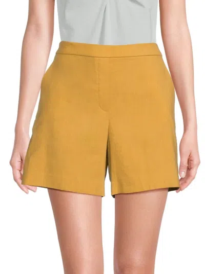 Theory Women's Linen Blend Shorts In Marigold