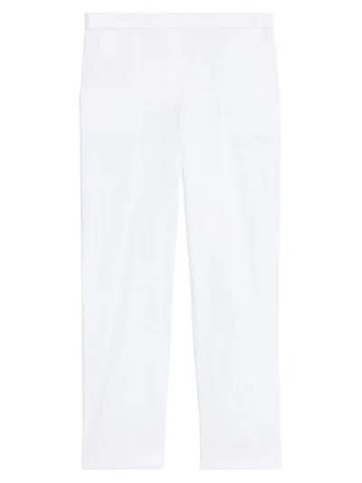 Theory Women's Linen-blend Slim-fit Pants In White