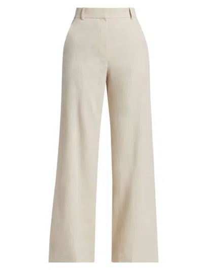 Theory Women's Linen-blend Wide-leg Trousers In Straw