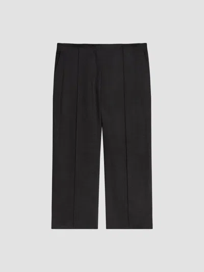 Theory Women's Linen-blend Slit Capri Pants In Black