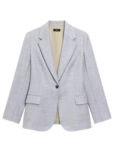 Theory Women's Lynnia Slim-fit Wool Blazer In Gray