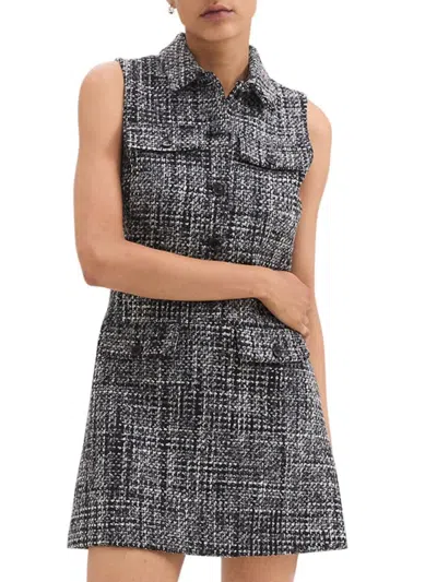 Theory Women's Mela Tailored Tweed Minidress In Black Multi
