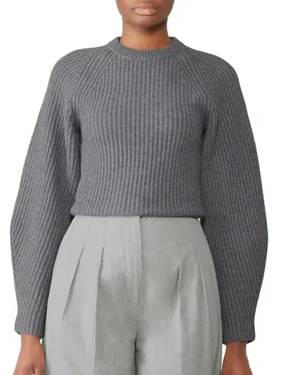 Theory Women's Merino Wool Crewneck Sweater In Grey