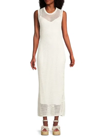 Theory Women's Mesh Knit Tank Dress In Bone