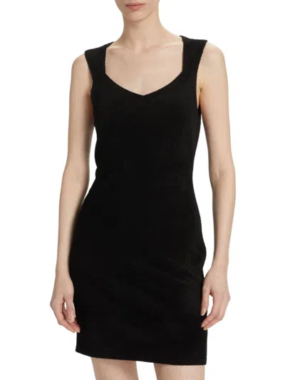 Theory Women's Micro Velvet Sleeveless Minidress In Black