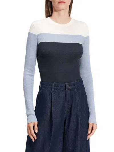 Theory Women's Mirzi Striped Rib-knit Top