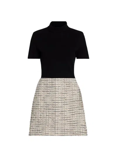 Theory Women's Mixed-media Turtleneck Minidress In Multi