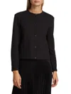 Theory Cropped Tab-hem Scuba Jacket In Black