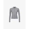 Theory Marl Ribbed Cardigan In Nocturne Navy/white