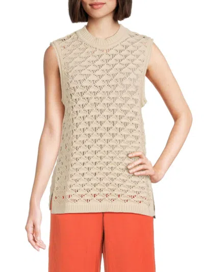 Theory Women's Open Knit Vest In White