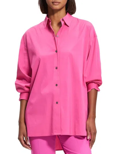 Theory Women's Oversized Button Down Shirt In Carnation