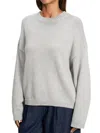 Theory Women's Oversized Cotton-blend Crewneck Sweater In Gray