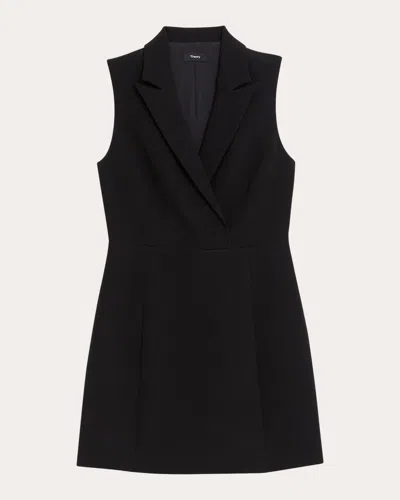 Theory Women's Peak Lapel Mini Dress In Black