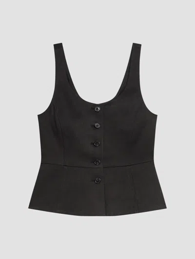Theory Women's Peplum Linen Vest In Black