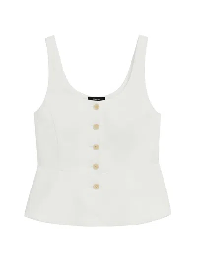Theory Women's Peplum Linen Vest In White