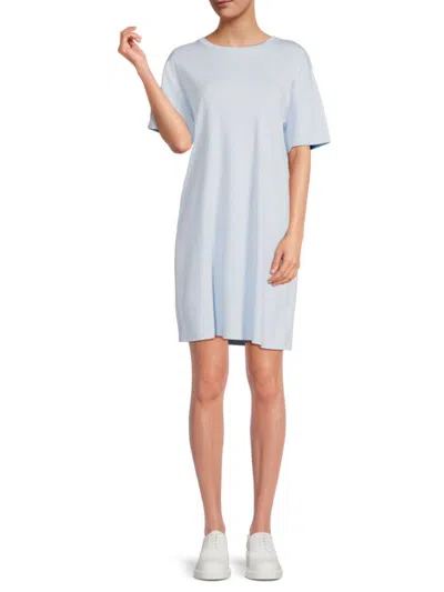 Theory Women's Perfect St Pinstripe Mini Dress In Dahlia Blue