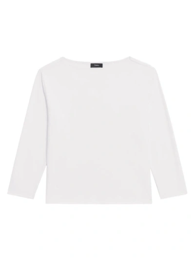 Theory Women's Pima Cotton Boatneck T-shirt In White