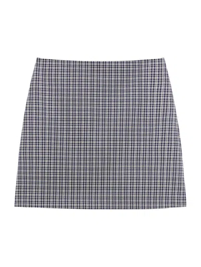 Theory Simple Mini Skirt In Almond Multi In Blue