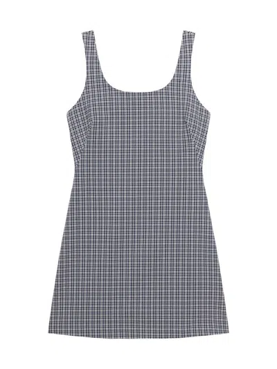 Theory Women's Plaid Stretch-knit Scoopneck Minidress In Gray