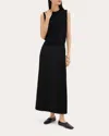 Theory Pleated Pull-on Skirt In Stretch Wool-blend In Black