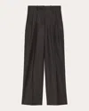 Theory Double Pleat Pant In Sleek Flannel In Grey