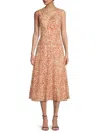Theory Women's Printed Cut Out Midi Dress In Red Multi